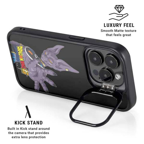 Dragon Ball Super Beerus Portrait iPhone 15 Pro Kickstand Case